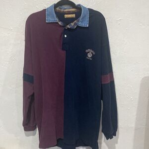 Guess Maroon and Navy Polo Shirt